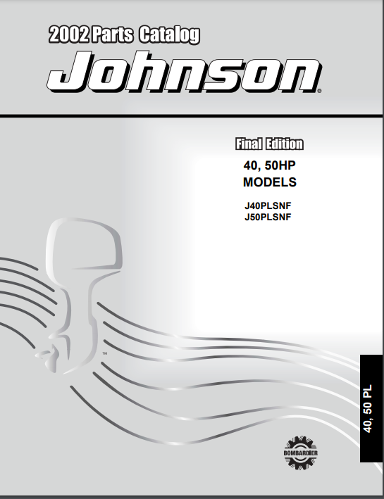 2002 Johnson Evinrude 40HP 50HP Parts Catalog Manual