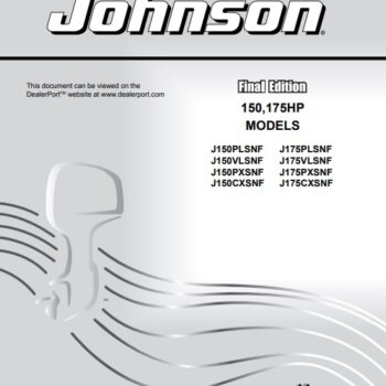 2002 Johnson Evinrude 150HP 175HP Parts Catalog Manual