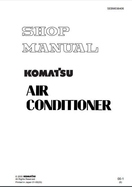 Komatsu Air Conditioner Workshop Service Repair Manual